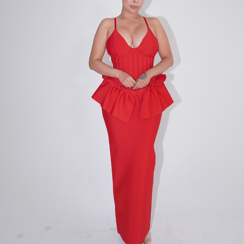 Elegant Red Evening Gown